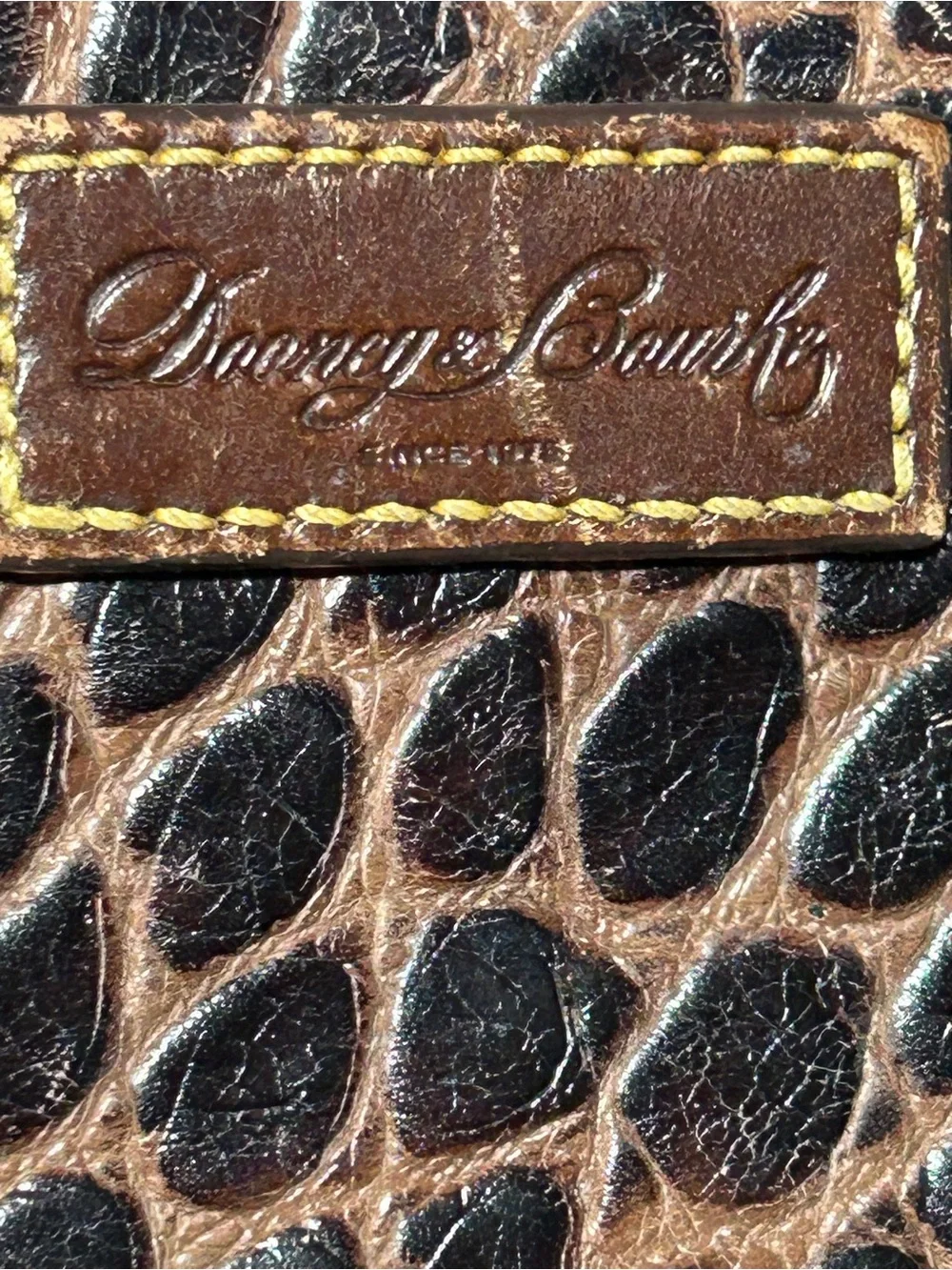 Dooney & Bourke Vintage Nile Collection Croc Embossed Leather Zip Wallet
